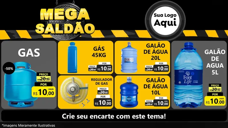 Modelo de TV para TV Horizontal com o tema Mega Saldão para Água e gás