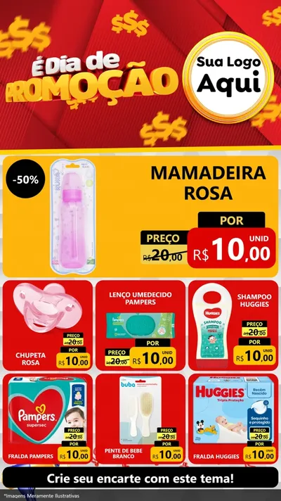 Modelo de Rede Social para Stories com o tema É Dia De Promoção para Bebês