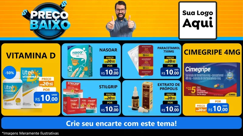 Modelo de TV para TV Horizontal com o tema Preço Baixo para Farmácia