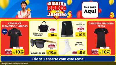 Modelo de TV para TV Horizontal com o tema Abaixa Preço em Janeiro para Roupas e acessórios
