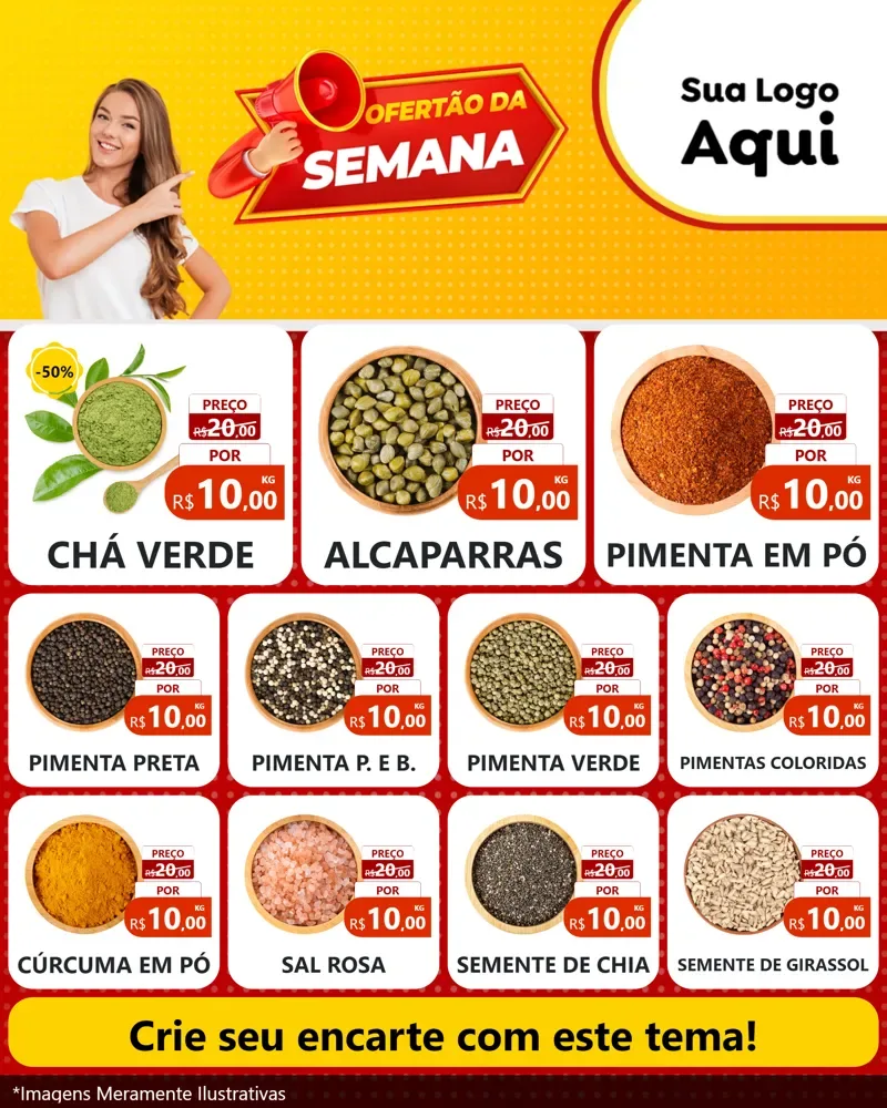 Modelo de Rede Social para Feed Instagram com o tema Ofertão da Semana para Produtos Naturais