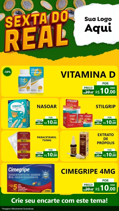 Modelo de TV para TV Vertical com o tema Sexta do Real para Farmácia