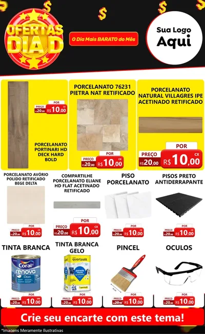 Modelo de Encarte para Encarte Grande com o tema Dia D para Pisos e revestimentos