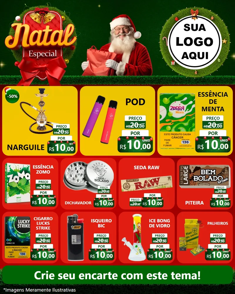 Modelo de Rede Social para Feed Instagram com o tema Natal Especial para Tabacaria