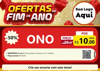 Modelo de Cartaz para Cartaz A4 Horizontal com o tema Ofertas de Fim de Ano para Óticas