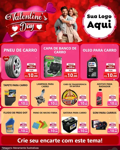 Modelo de Rede Social para Feed Instagram com o tema Valentine's Day para Auto peças