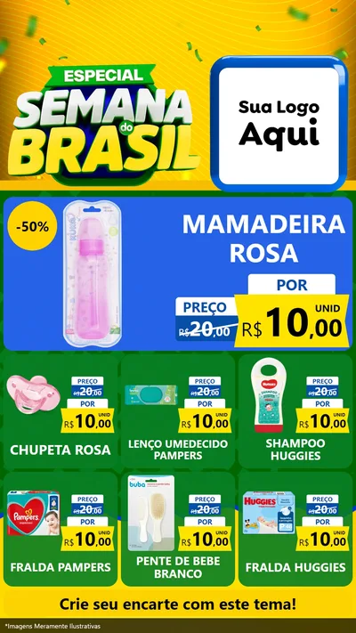 Modelo de Rede Social para Stories com o tema Especial Semana do Brasil para Bebês