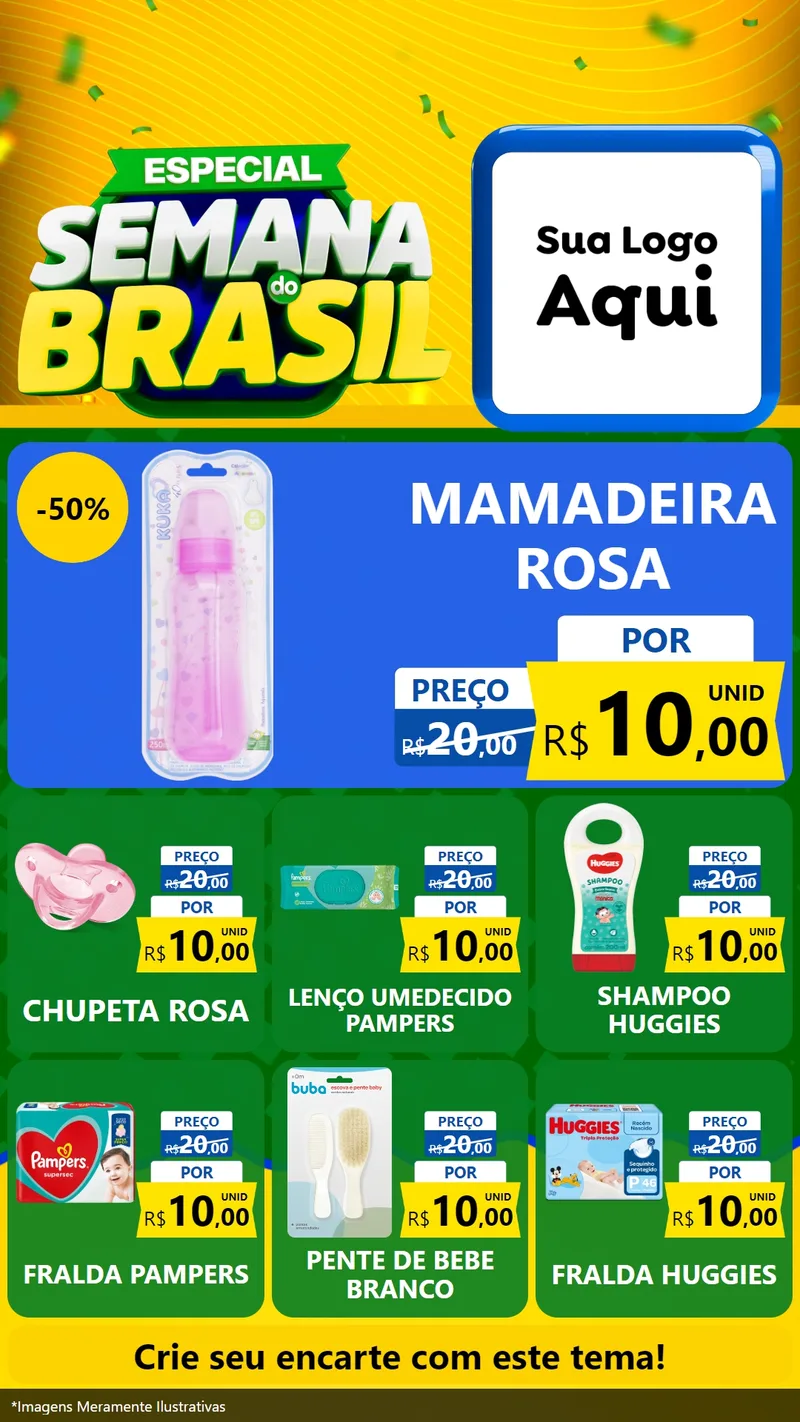 Modelo de Rede Social para Stories com o tema Especial Semana do Brasil para Bebês