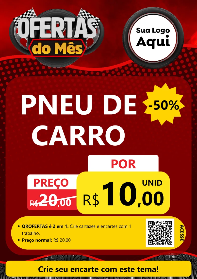 Modelo de Cartaz para Cartaz A4 Vertical com o tema Ofertas do Mês - Autopeças para Auto peças