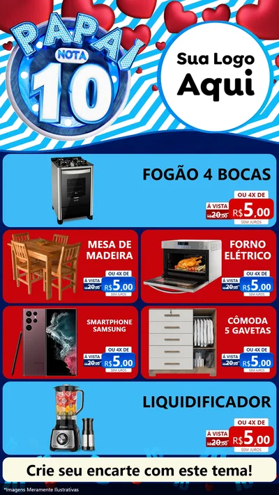 Modelo de TV para TV Vertical com o tema Papai Nota 10 para Móveis e Eletro