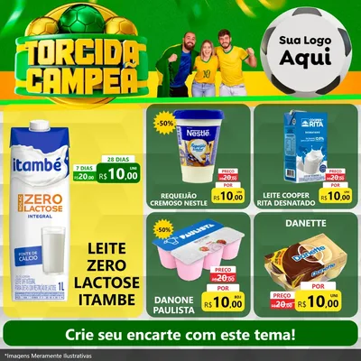 Modelo de Rede Social para Feed Facebook com o tema Torcida Campeã - Copa para Frios e Laticínios