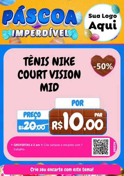 Modelo de Cartaz para Cartaz A4 Vertical com o tema Páscoa Imperdível para Calçados