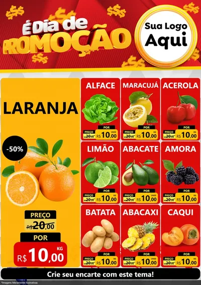 Modelo de Encarte para Encarte A4 Vertical com o tema É Dia De Promoção para Hortifrúti