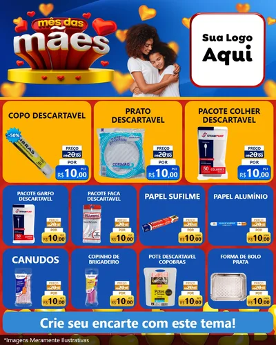 Modelo de Rede Social para Feed Instagram com o tema Mês das Mães para Embalagens
