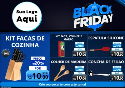Modelo de Encarte para Encarte A4 Horizontal com o tema Black Friday para Utilidades Domésticas