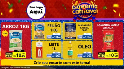 Modelo de TV para TV Horizontal com o tema Esquenta de Carnaval para Supermercado