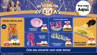 Modelo de TV para TV Horizontal com o tema Réveillon de Ofertas para Pet Shop
