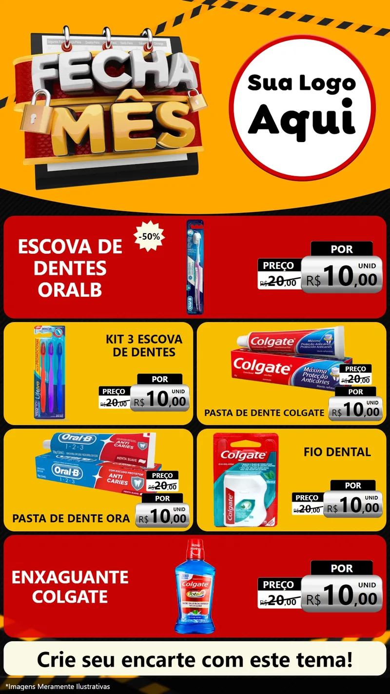 Modelo de TV para TV Vertical com o tema Fecha Mês para Higiene Pessoal