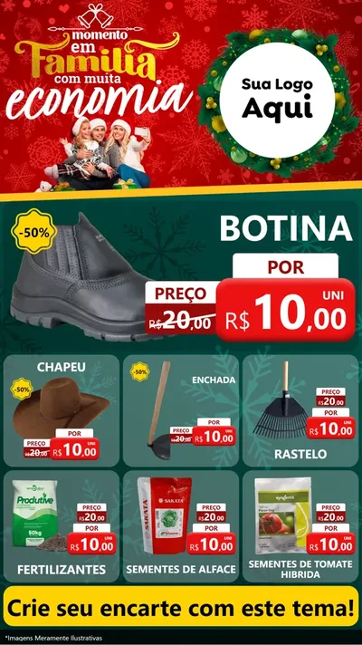 Modelo de Rede Social para Stories com o tema Momento em Família (Natal) para Agropecuária