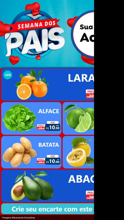 Modelo de TV para TV Vertical com o tema Semana Dos Pais para Hortifrúti
