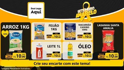 Modelo de TV para TV Horizontal com o tema Setembro Amarelo para Supermercado