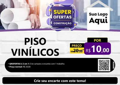 Modelo de Cartaz para Cartaz A4 Horizontal com o tema Super Ofertas - Construção para Material para Construção