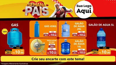Modelo de TV para TV Horizontal com o tema Semana Dos Pais para Água e gás