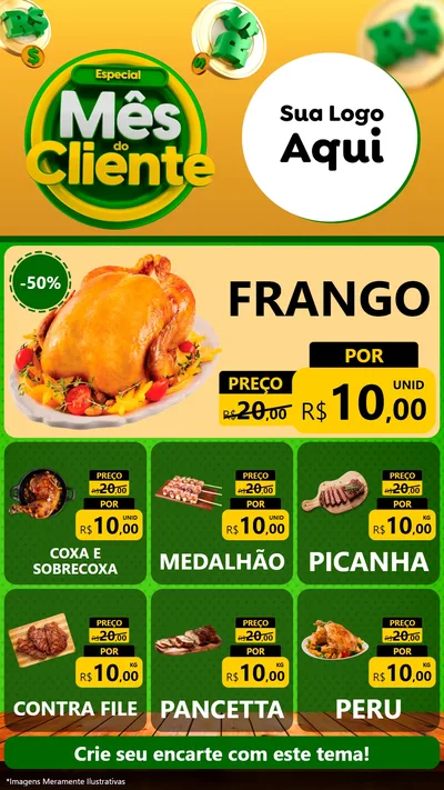 Modelo de Rede Social para Stories com o tema Especial Mês do Cliente para Assados