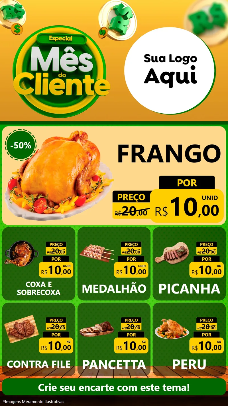 Modelo de Rede Social para Stories com o tema Especial Mês do Cliente para Assados