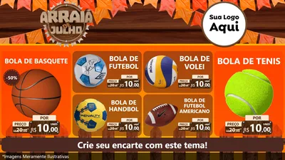 Modelo de TV para TV Horizontal com o tema Arraiá de Julho - Junina para Artigos Esportivos