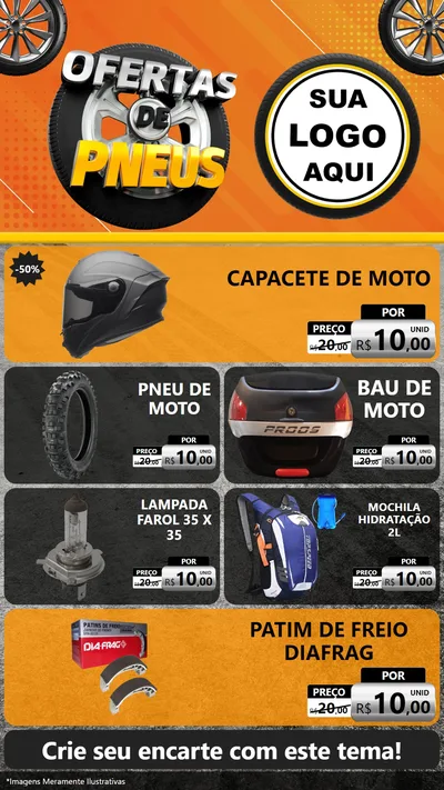 Modelo de TV para TV Vertical com o tema Ofertas de Pneus para Moto peças