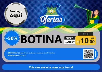 Modelo de Cartaz para Cartaz A4 Horizontal com o tema Ofertas (Futebol) para Agropecuária