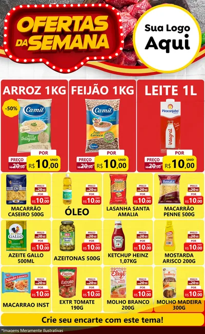 Modelo de Encarte para Encarte Grande com o tema Ofertas da Semana para Supermercado