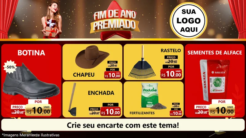 Modelo de TV para TV Horizontal com o tema Fim de Ano Premiado para Agropecuária