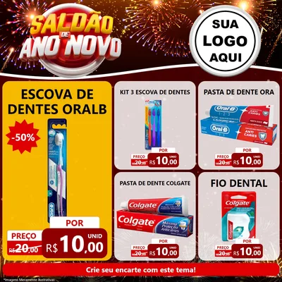 Modelo de Rede Social para Feed Facebook com o tema Saldão de Ano Novo para Higiene Pessoal