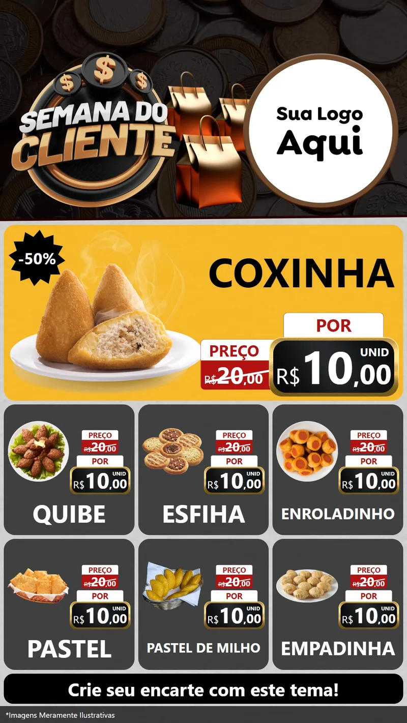 Modelo de Rede Social para Stories com o tema Semana do Cliente para Salgadaria