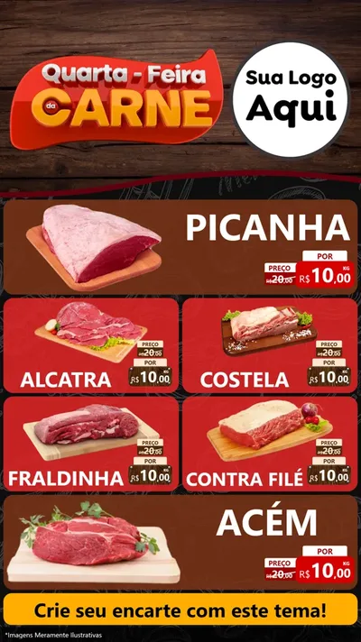 Modelo de TV para TV Vertical com o tema Quarta-Feira de Carne para Açougue