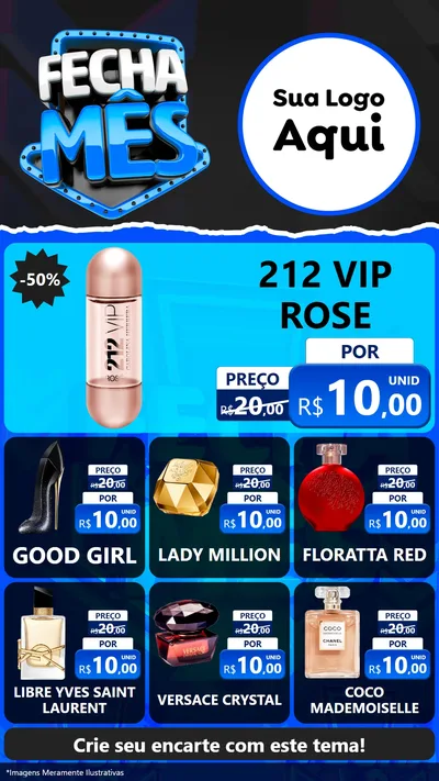 Modelo de Rede Social para Stories com o tema Fecha Mês para Perfumes
