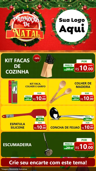 Modelo de TV para TV Vertical com o tema Promoção de Natal para Utilidades Domésticas
