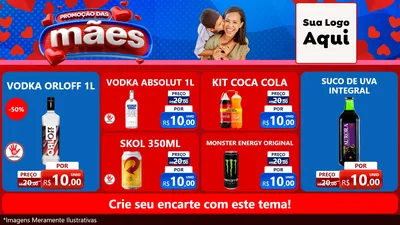 Modelo de TV para TV Horizontal com o tema Promoção das Mães para Distribuidora de bebidas