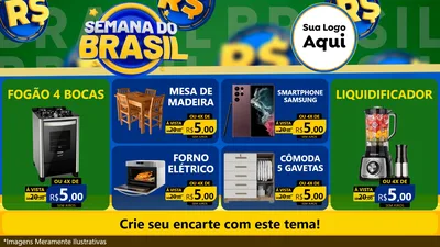 Modelo de TV para TV Horizontal com o tema Semana Do Brasil para Móveis e Eletro