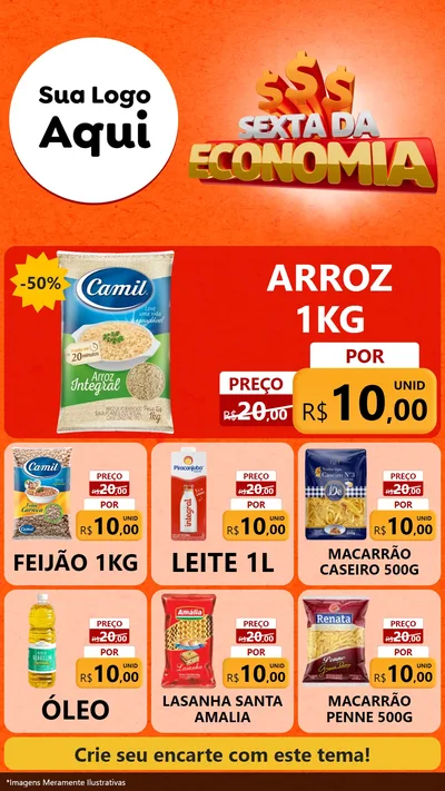 Modelo de Rede Social para Stories com o tema Sexta da Economia para Supermercado