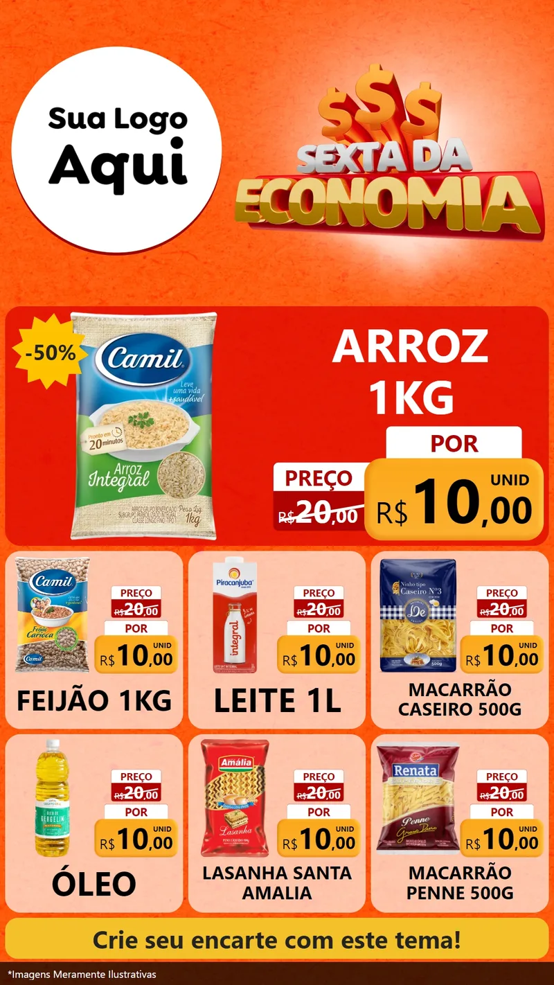 Modelo de Rede Social para Stories com o tema Sexta da Economia para Supermercado