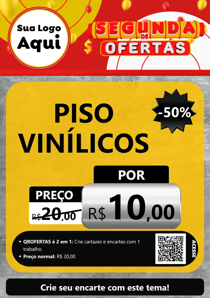 Modelo de Cartaz para Cartaz A4 Vertical com o tema Segunda de Ofertas para Material para Construção