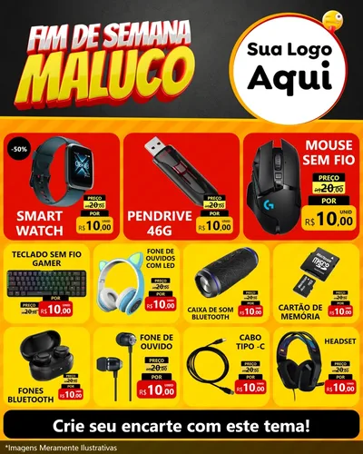 Modelo de Rede Social para Feed Instagram com o tema Final de Semana Maluco para Informática