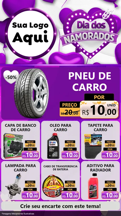 Modelo de Rede Social para Stories com o tema Dia dos Namorados para Auto peças