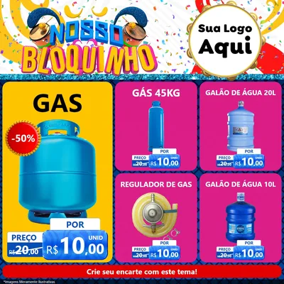 Modelo de Rede Social para Feed Facebook com o tema Nosso Bloquinho para Água e gás
