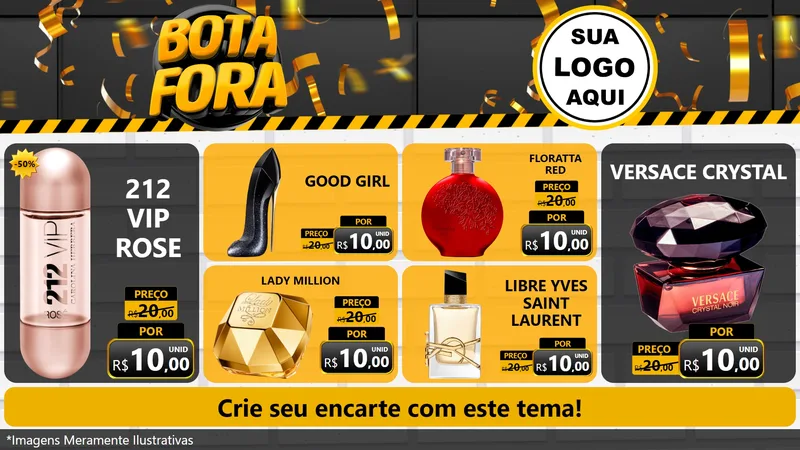 Modelo de TV para TV Horizontal com o tema Bota Fora para Perfumes