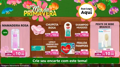 Modelo de TV para TV Horizontal com o tema Mês da Primavera para Bebês