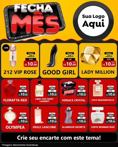 Modelo de Rede Social para Feed Instagram com o tema Fecha Mês para Perfumes